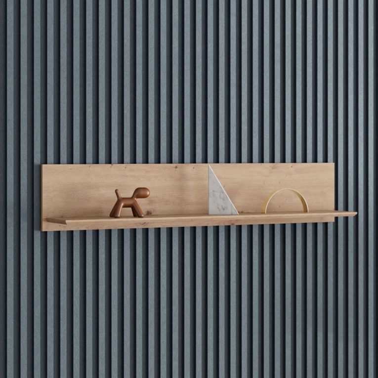 Mensola Marrone Rovere Nodi un Ripiano Sfumatura Colore Struttura Rovere Nodi 128x20x24h cm, - Lusern