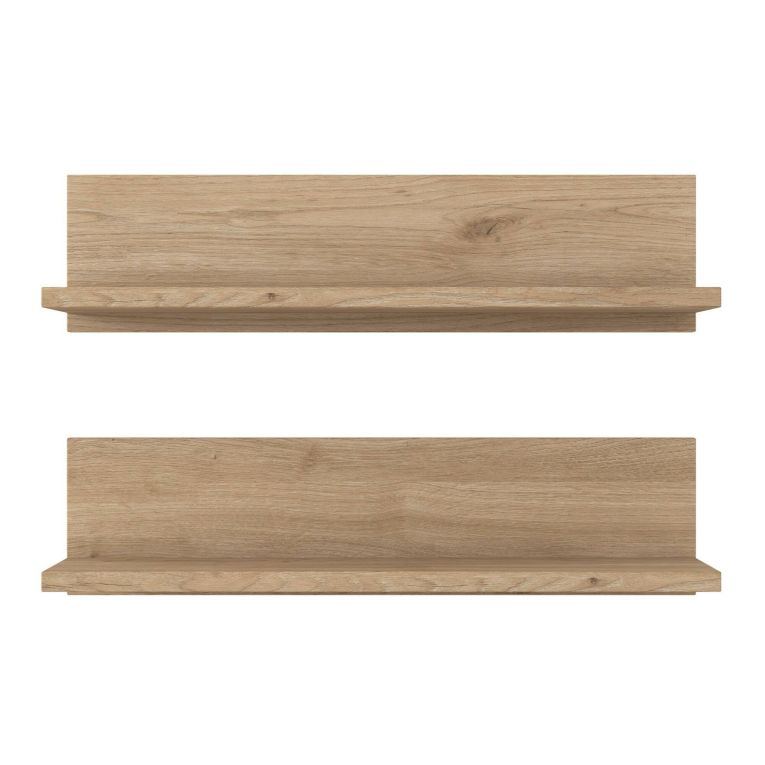 Mensola muro 13x60cm noce e bianca - Nebbia