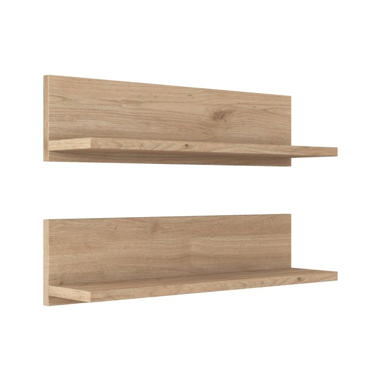 Mensola muro 13x60cm noce e bianca - Nebbia