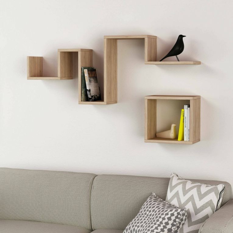 Mensola muro 2 pezzi 20x116cm quercia - Donna
