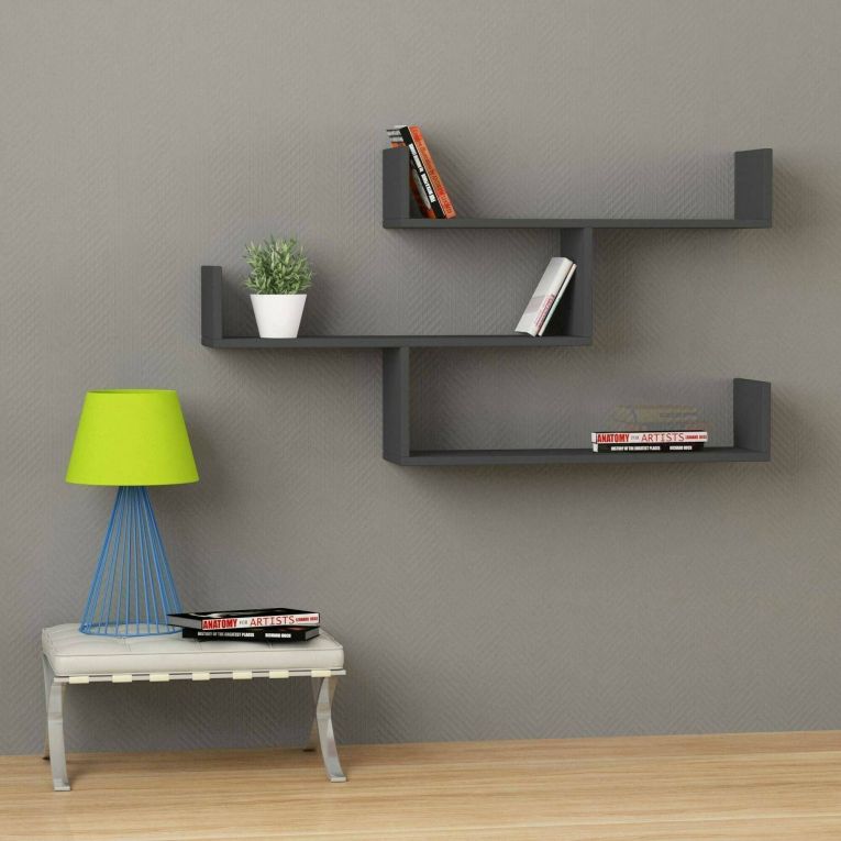 Mensola muro 22x122cm antracite - Amang