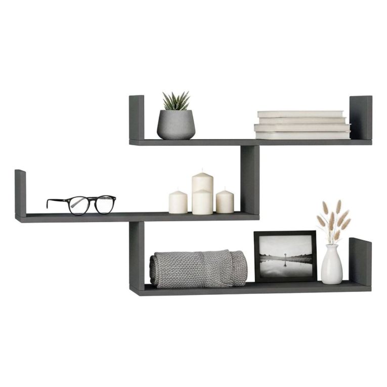 Mensola muro 22x122cm antracite - Amang