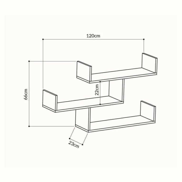 Mensola muro 22x122cm antracite - Amang