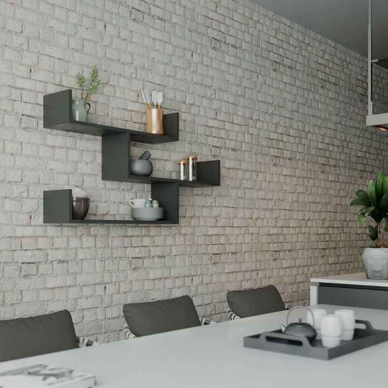 Mensola muro 22x122cm antracite - Amang
