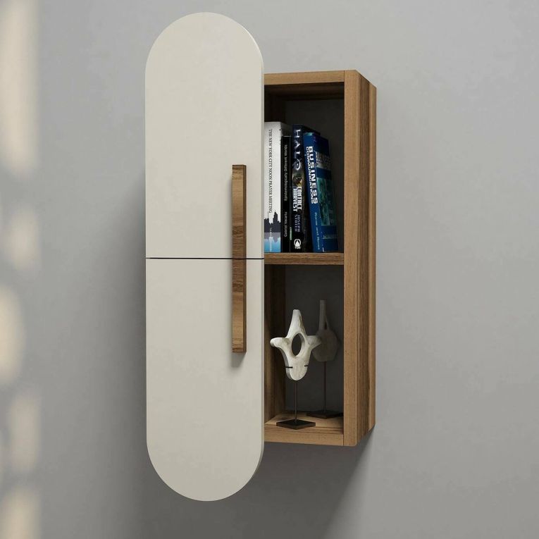 Mensola muro 22x35cm noce e crema - Nesat