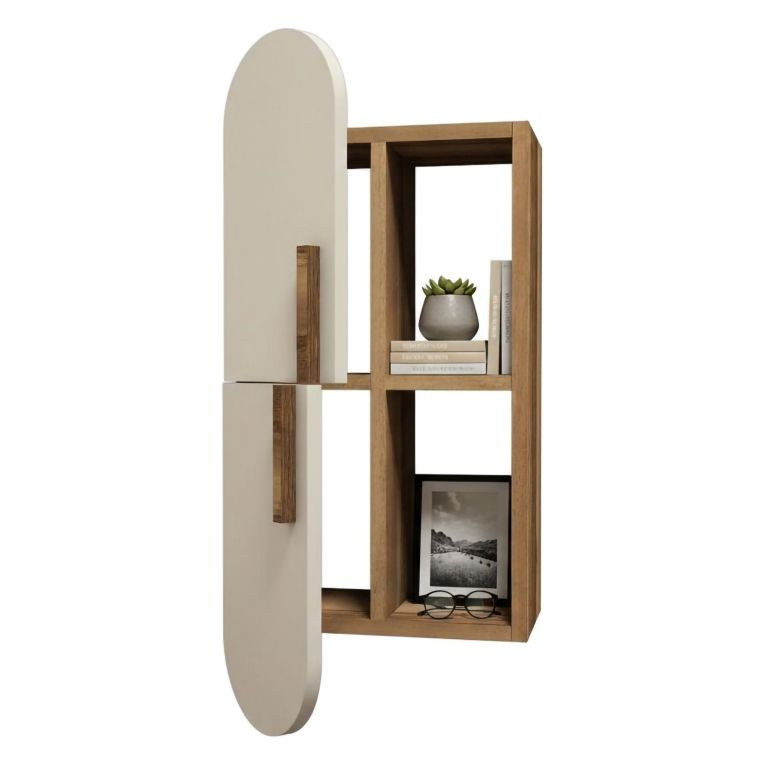 Mensola muro 22x35cm noce e crema - Nesat