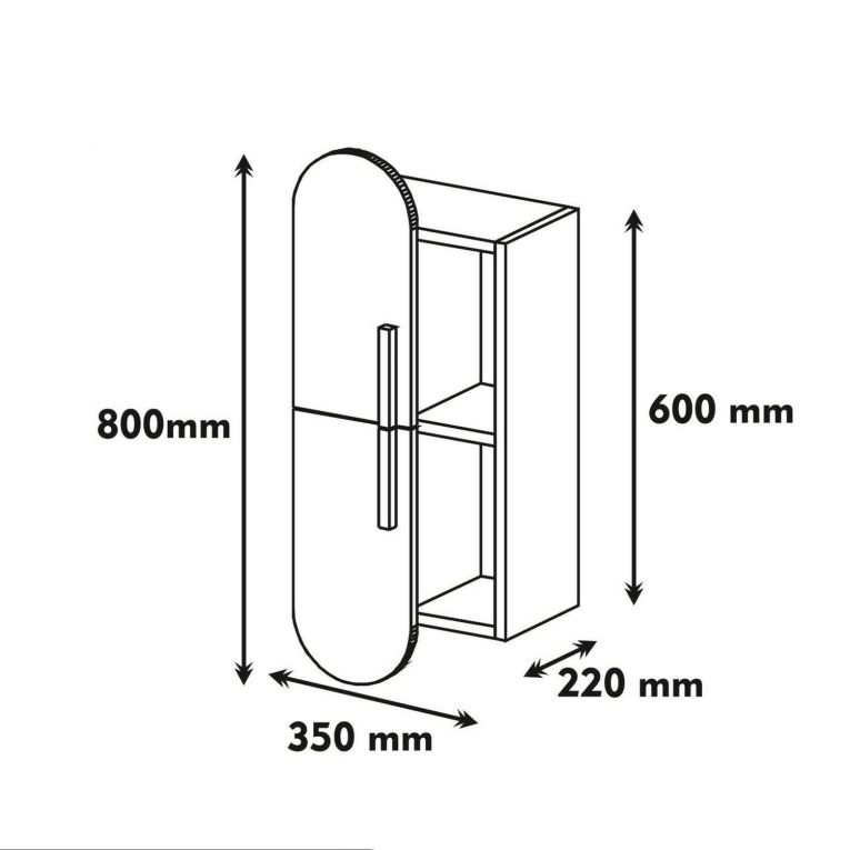 Mensola muro 22x35cm noce e crema - Nesat