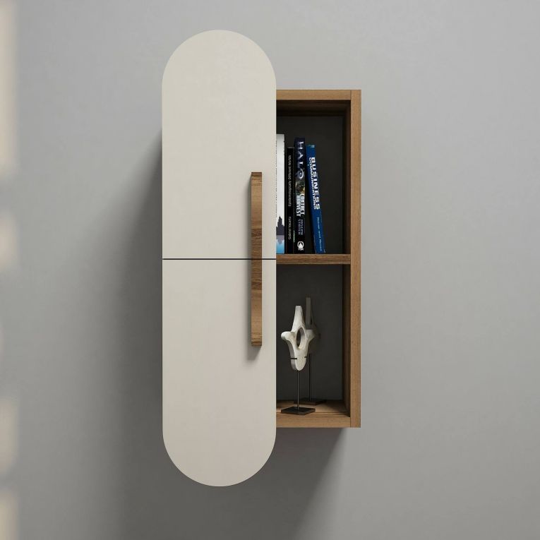 Mensola muro 22x35cm noce e crema - Nesat
