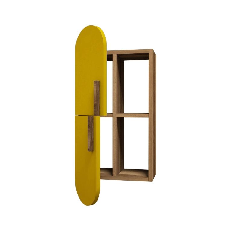 Mensola muro 22x35cm noce e gialla - Nesat