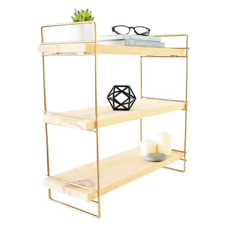 Mensola muro 40x16cm oro e marrone - Edouard