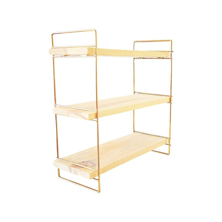 Mensola muro 40x16cm oro e marrone - Edouard