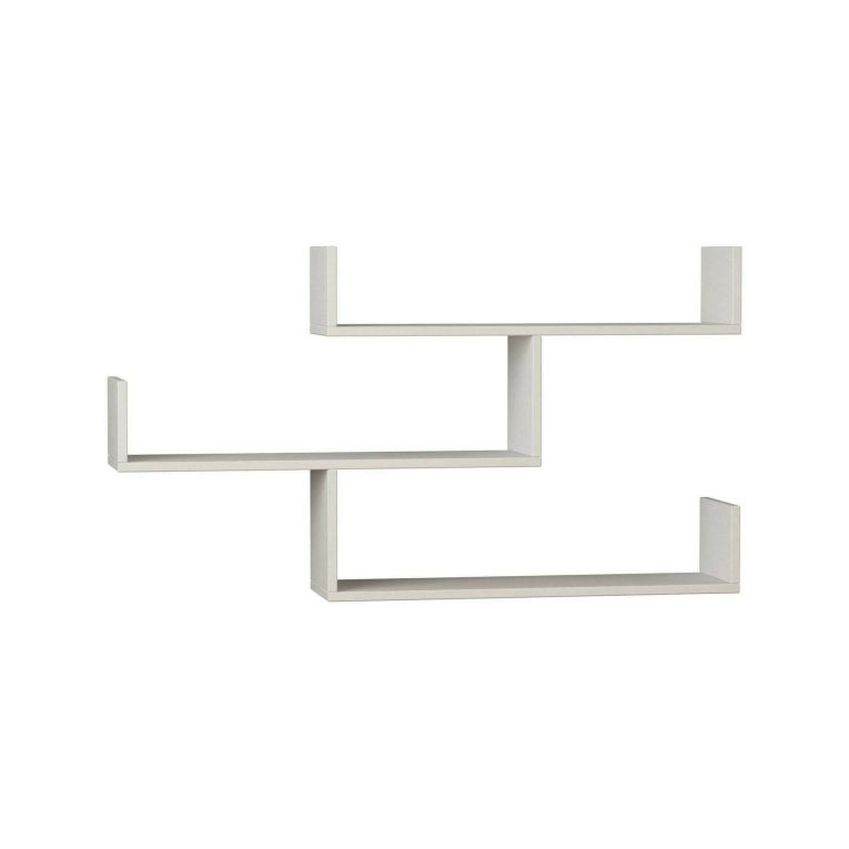 Mensola Nebulon, Scaffale, Ripiano a muro, Scaffalatura multiuso, 119x23h67 cm, Bianco