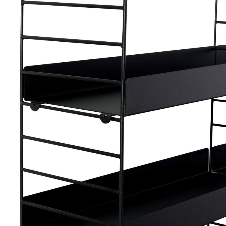 Mensola Nero 3 Ripiani 98x21x100h cm, - Scurelle