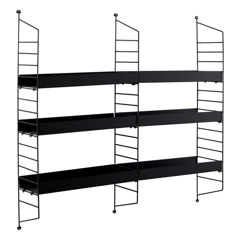 Mensola Nero 3 Ripiani 98x21x100h cm, - Scurelle