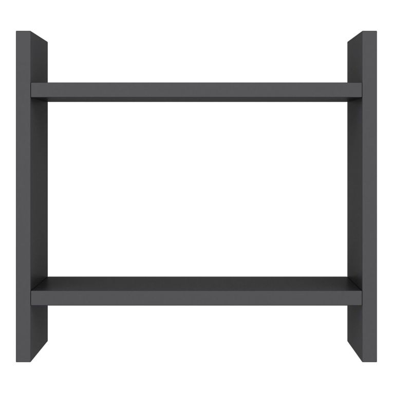 Mensola Nero Antracite 2 Ripiani Sfumatura Colore Struttura Antracite 34x10x30h cm, - Morfasso