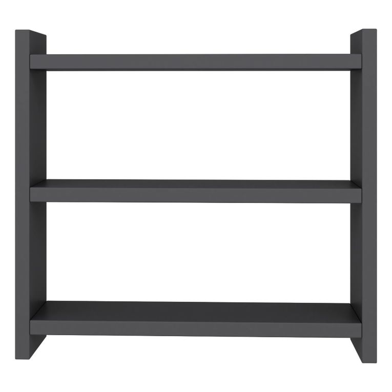 Mensola Nero Antracite 2 Ripiani Sfumatura Colore Struttura Antracite 44x10x40h cm - Rizza