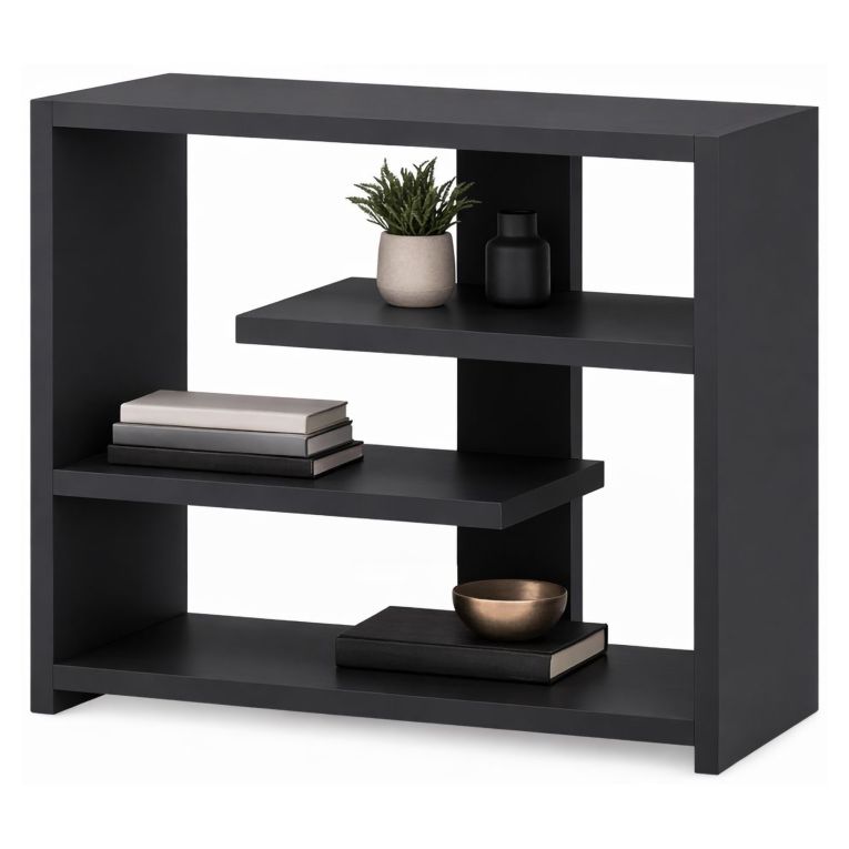 Mensola Nero Antracite 3 Ripiani Sfumatura Colore Struttura Antracite 49x21x40h cm, - Mottola