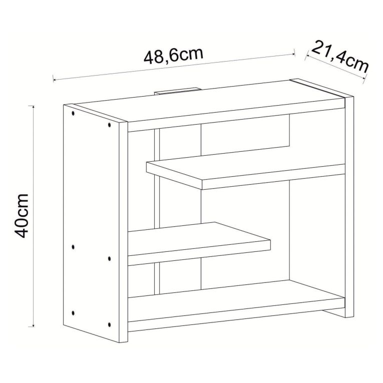 Mensola Nero Antracite 3 Ripiani Sfumatura Colore Struttura Antracite 49x21x40h cm, - Mottola