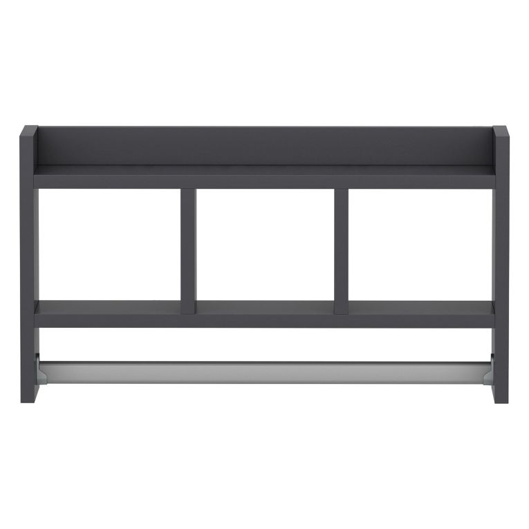 Mensola Nero Antracite 4 Ripiani Sfumatura Colore Struttura Antracite 64x15x35h cm, - Cortale
