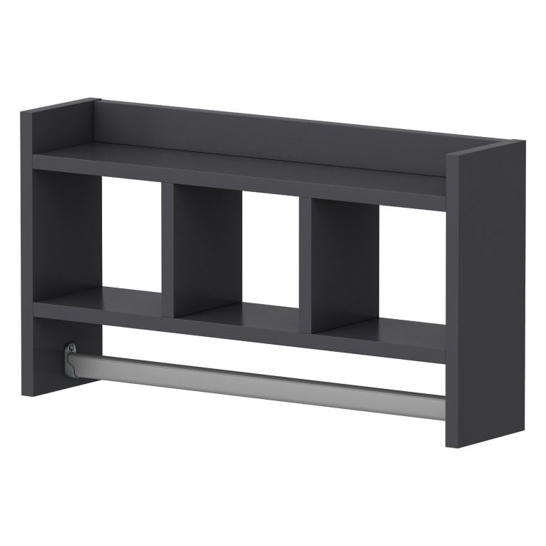 Mensola Nero Antracite 4 Ripiani Sfumatura Colore Struttura Antracite 64x15x35h cm, - Cortale