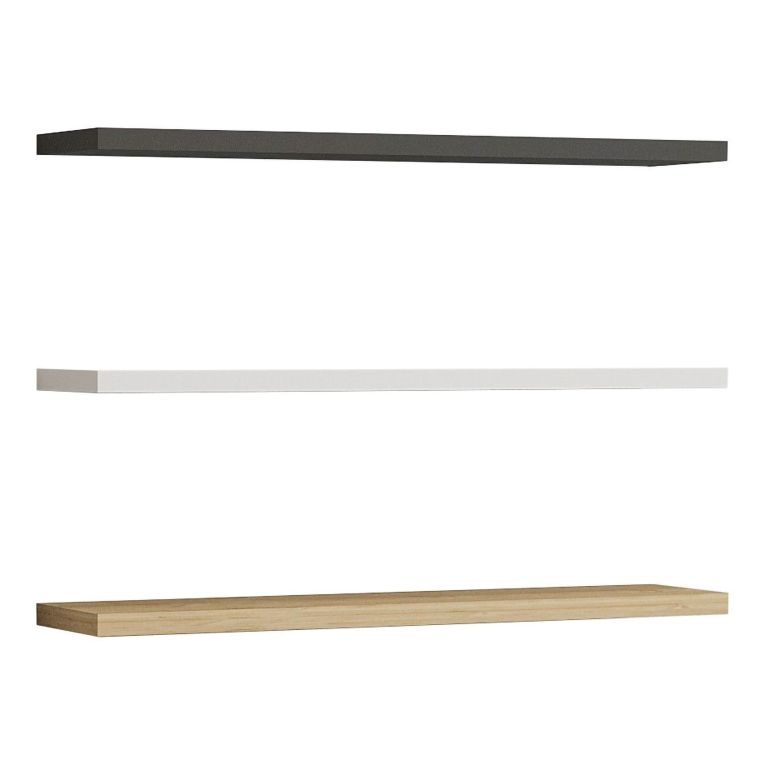 Mensola Nero Antracite Marrone Rovere 3 Ripiani set da 3 60x15x2h cm, Colore Struttura Marrone - Meina