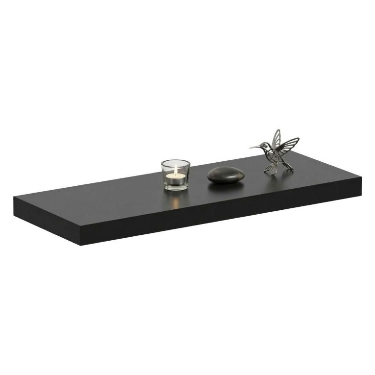 Mensola Nero un Ripiano 60x23x4h cm, - Varena