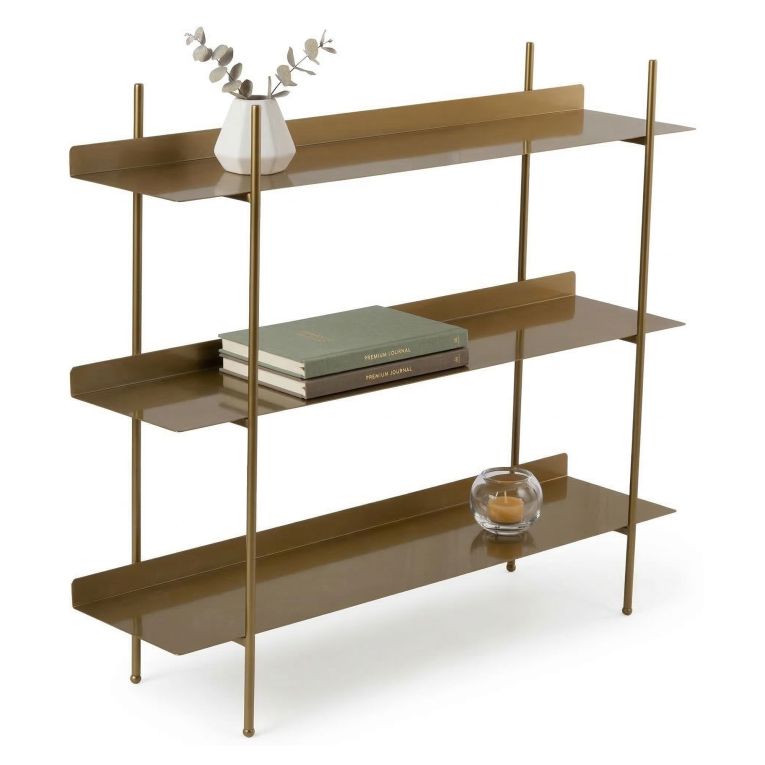 Mensola oro 3 Ripiani 120x34x106h cm, - Quirino