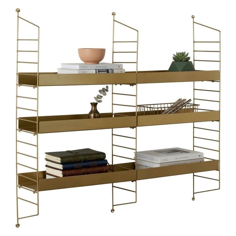Mensola oro 3 Ripiani 98x21x100h cm, - Scurelle