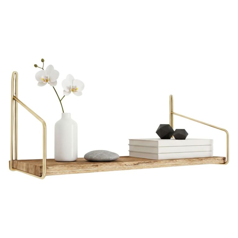 Mensola parete 16x45cm oro e marrone - Sepat