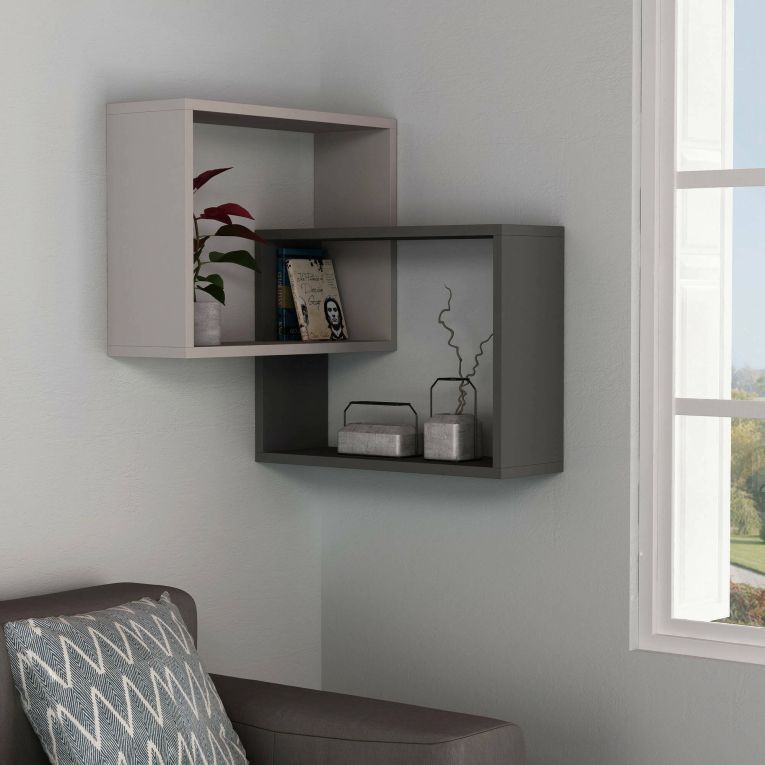 Mensola parete 60x68cm beige e antracite - Fiandra