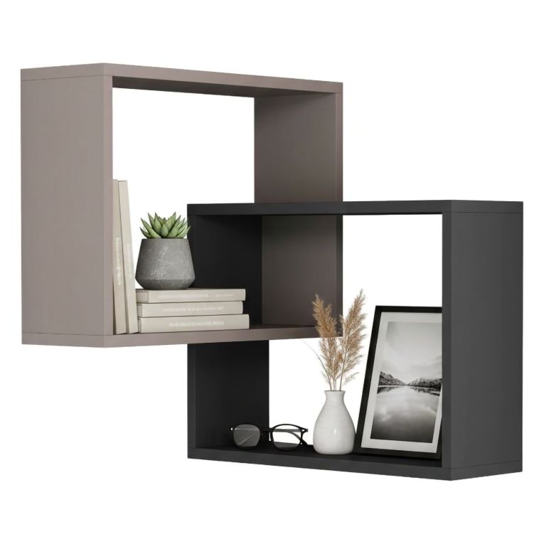 Mensola parete 60x68cm beige e antracite - Fiandra