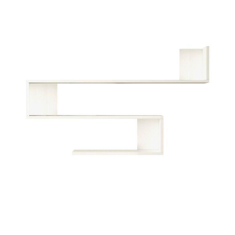 Mensola Phad, Scaffale, Ripiano a muro, Scaffalatura multiuso, 120x15 h71 cm, Bianco