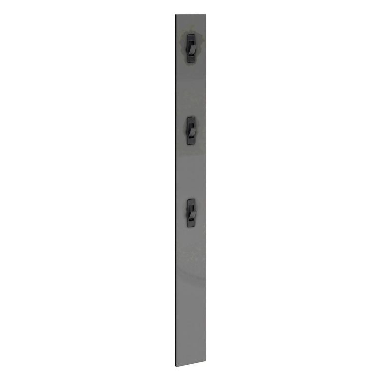 Mensola porta abiti 15x170h cm 3 posti grigio e antracite - Ascrea