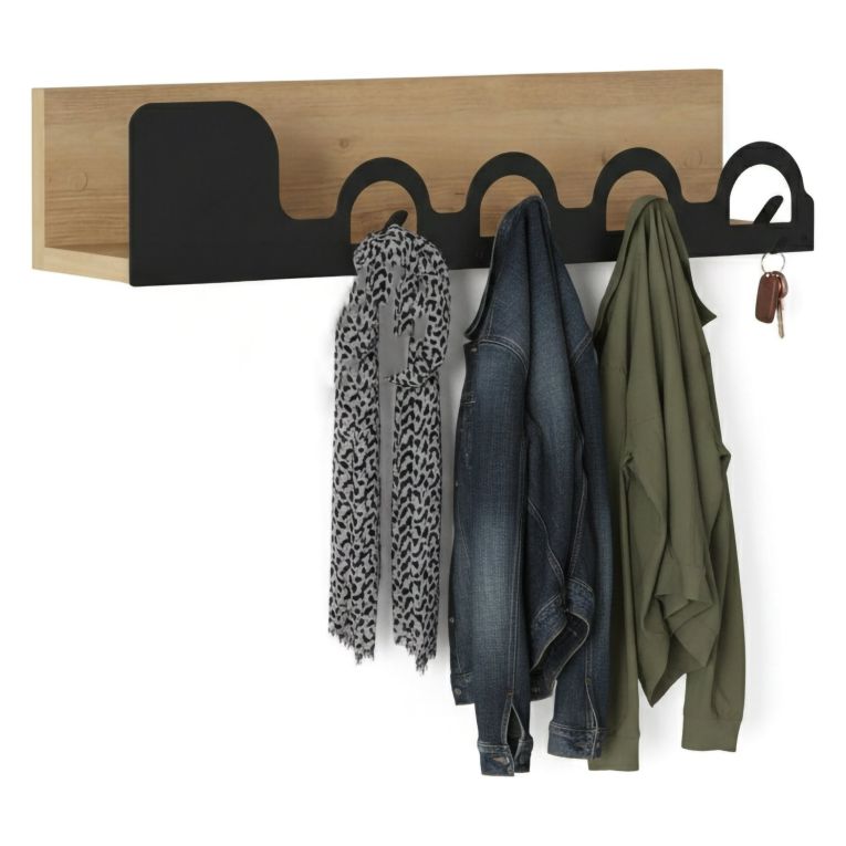 Mensola porta abiti 63x14h cm 5 posti quercia - Beryl