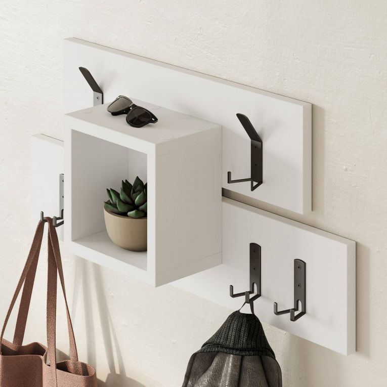 Mensola porta abiti 68x32h cm 6 posti bianco - Jimena