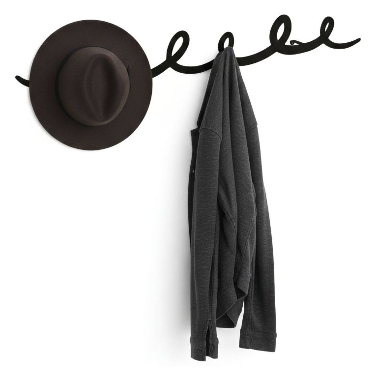 Mensola porta abiti 80x12h cm 5 posti nero - Aretusa