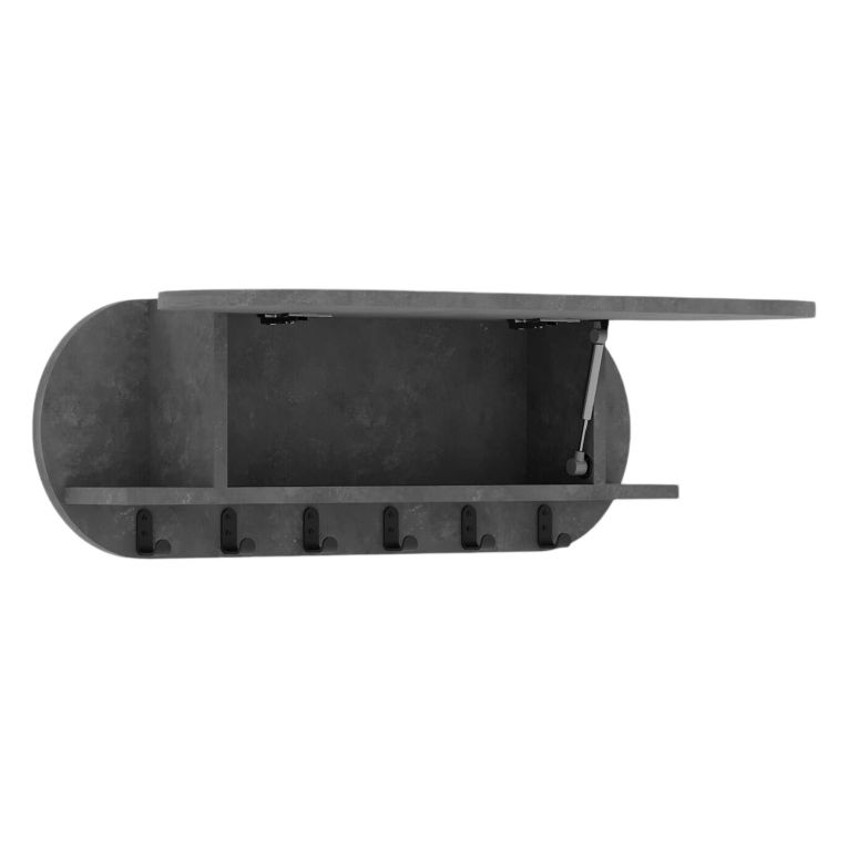 Mensola porta abiti 84x28h cm 6 posti grigio - Terry