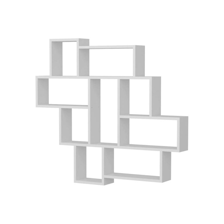 Mensola Velaris, Scaffale, Ripiano a muro, Scaffalatura multiuso, 116x15h104 cm, Bianco