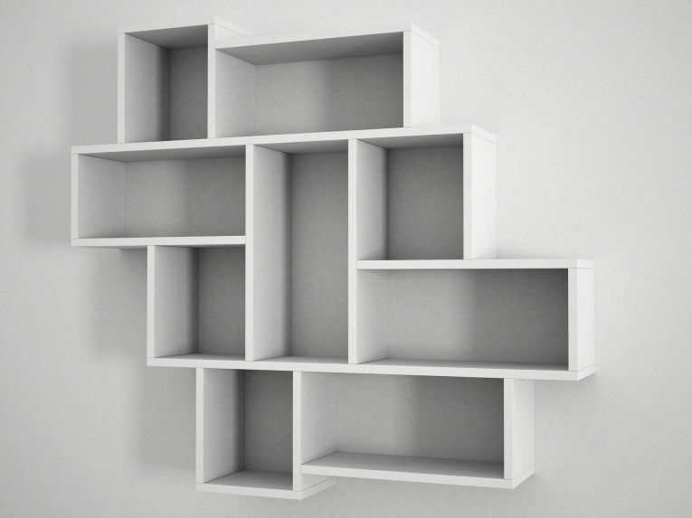 Mensola Velaris, Scaffale, Ripiano a muro, Scaffalatura multiuso, 116x15h104 cm, Bianco