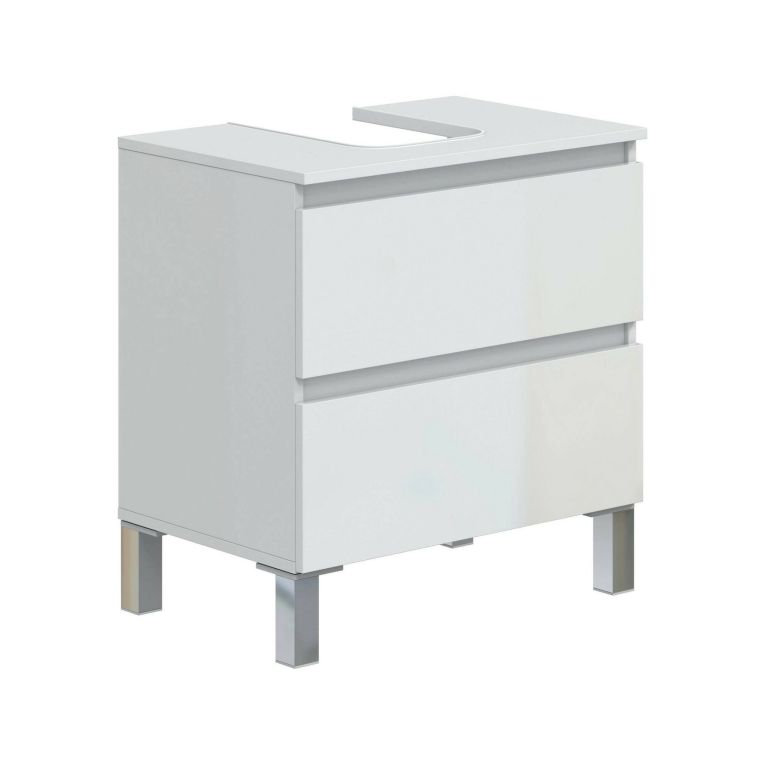 Mobile bagno 2 cassetti 60x40x63h cm bianco lucido - Avola