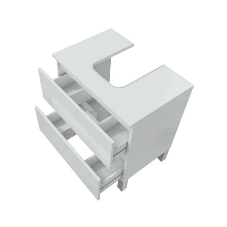 Mobile bagno 2 cassetti 60x40x63h cm bianco lucido - Avola