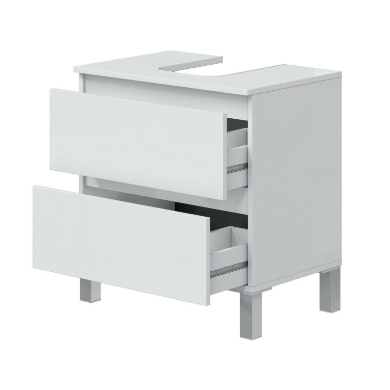 Mobile bagno 2 cassetti 60x40x63h cm bianco lucido - Avola