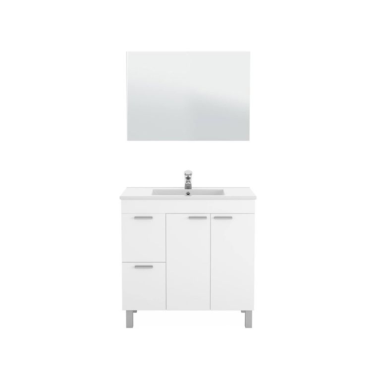 Mobile bagno 2 cassetti 80x80x45h cm bianco lucido - Aracth