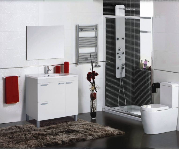 Mobile bagno 2 cassetti 80x80x45h cm bianco lucido - Aracth
