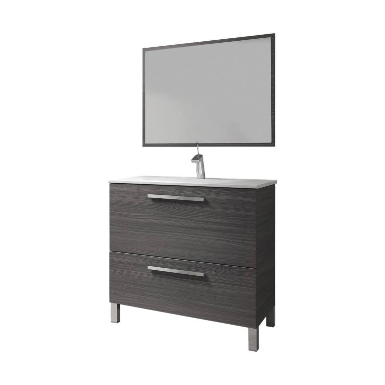 Mobile bagno 2 cassetti 80x80x45h cm grigio cenere - Abel