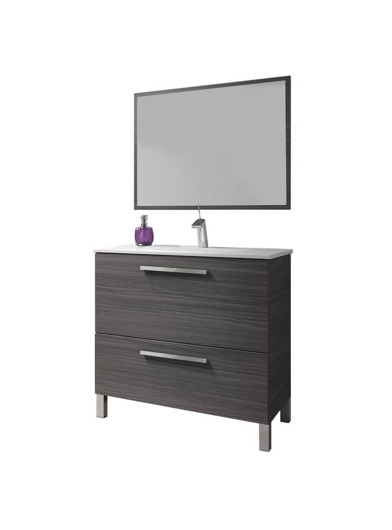 Mobile bagno 2 cassetti 80x80x45h cm grigio cenere - Abel