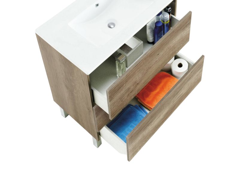 Mobile bagno 3 cassetti 80x86x45h cm quercia - Albachiara