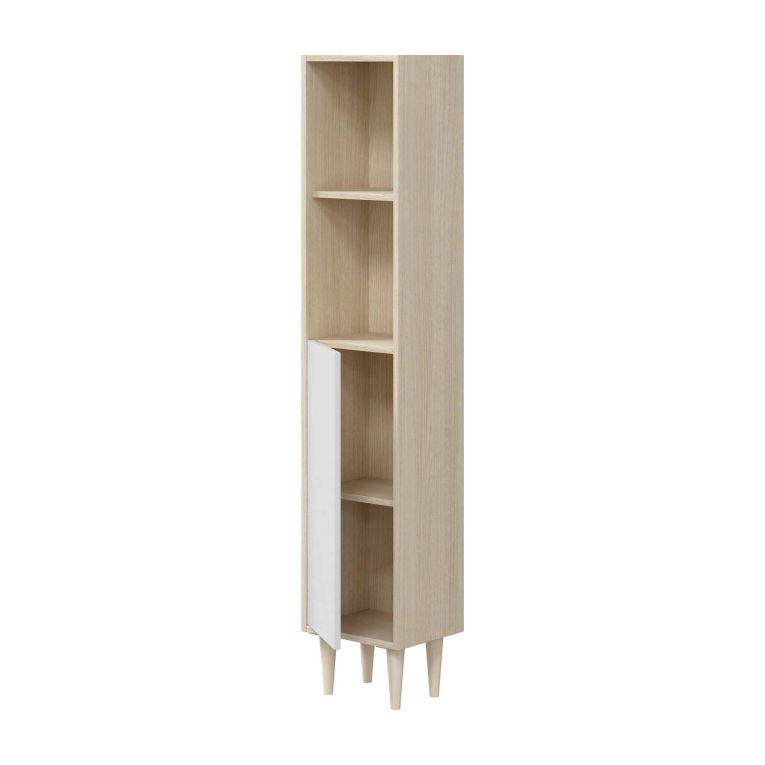 Mobile colonna 30x150h cm rovere e bianco lucido - Lazzarina