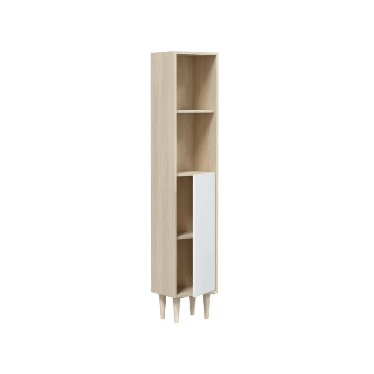 Mobile colonna 30x150h cm rovere e bianco lucido - Lazzarina