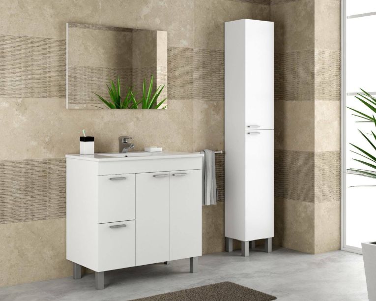 Mobile colonna bagno classico 2 ante 30x182h cm bianco lucido - Ark
